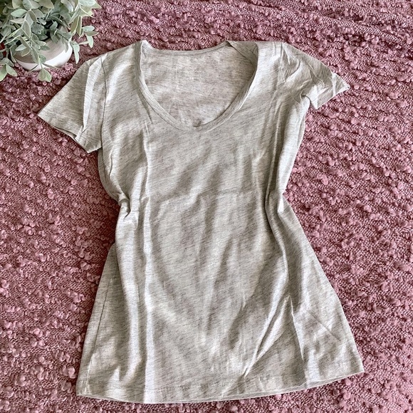 J Crew Short-sleeve vintage cotton scoopneck T-shirt silver, size XS - Picture 1 of 7